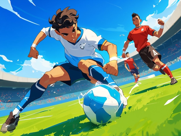 cartoon soccer players