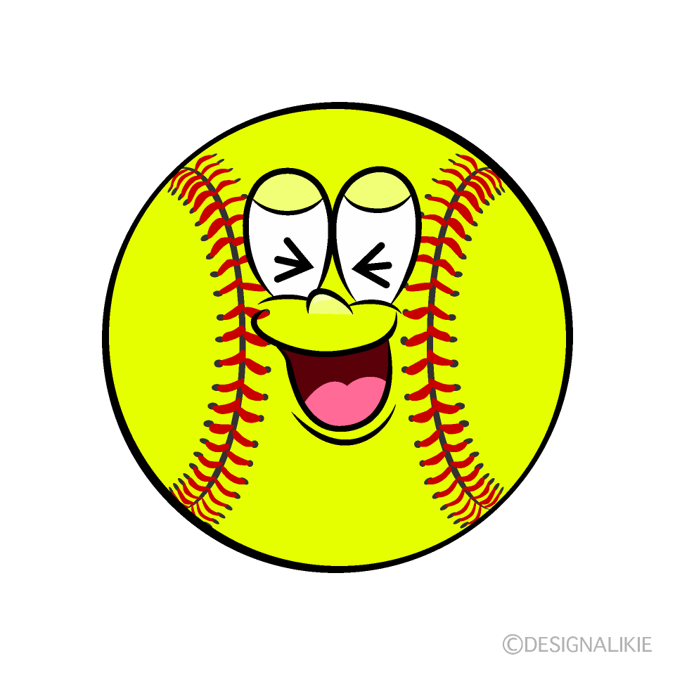 Free Laughing Softball Cartoon Character Clipart | Charatoon