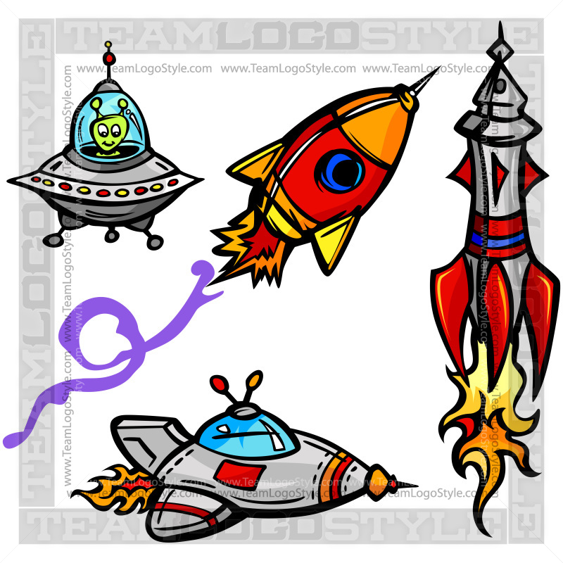 cartoon space ships