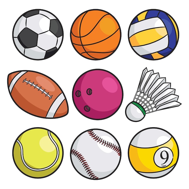 cartoon sports balls