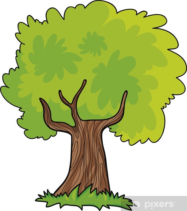 Aufkleber Cartoon Tree - PIXERS.DE