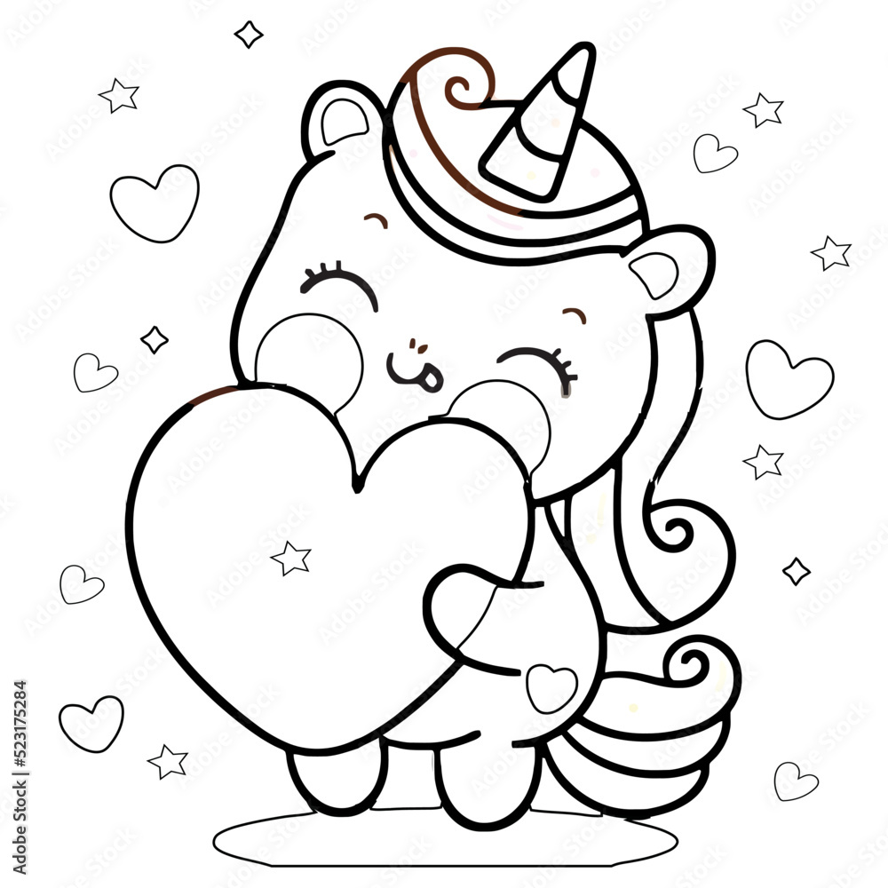 cartoon unicorn coloring pages cute