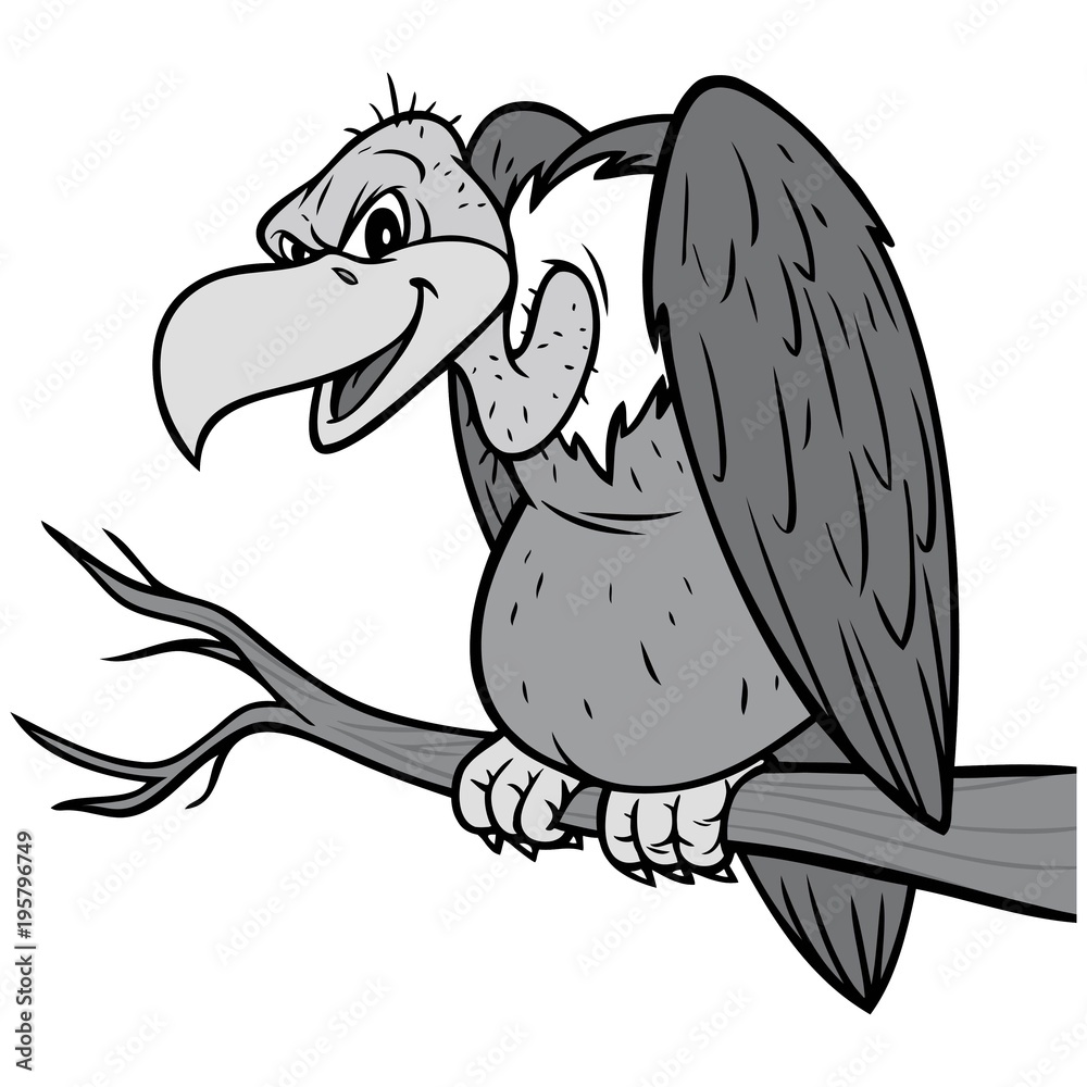 Vulture Illustration - A vector cartoon illustration of a Vulture ...