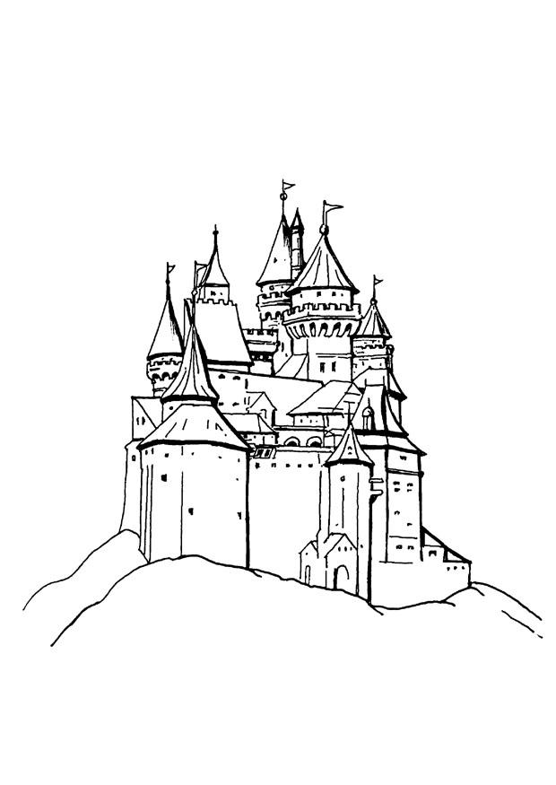 Coloring Page castle - Free printables - Img 18471