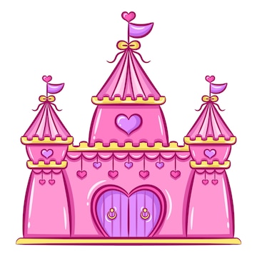 Premium Vector | Printable cute drawing castle for school and kids