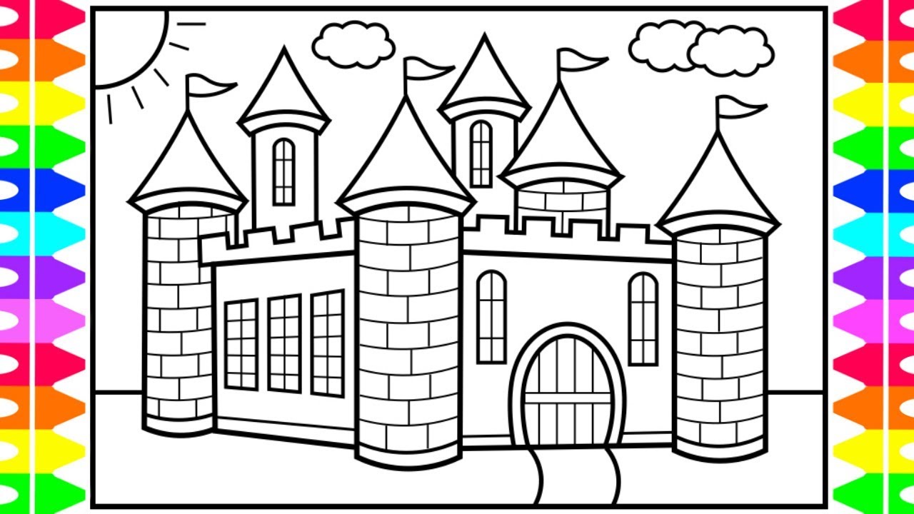 How to Draw a Castle for Kids ❤️??Castle Drawing for Kids | Castle  Coloring Pages for Kids