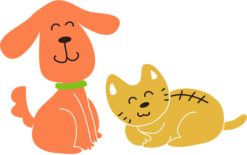 cat and dog clipart