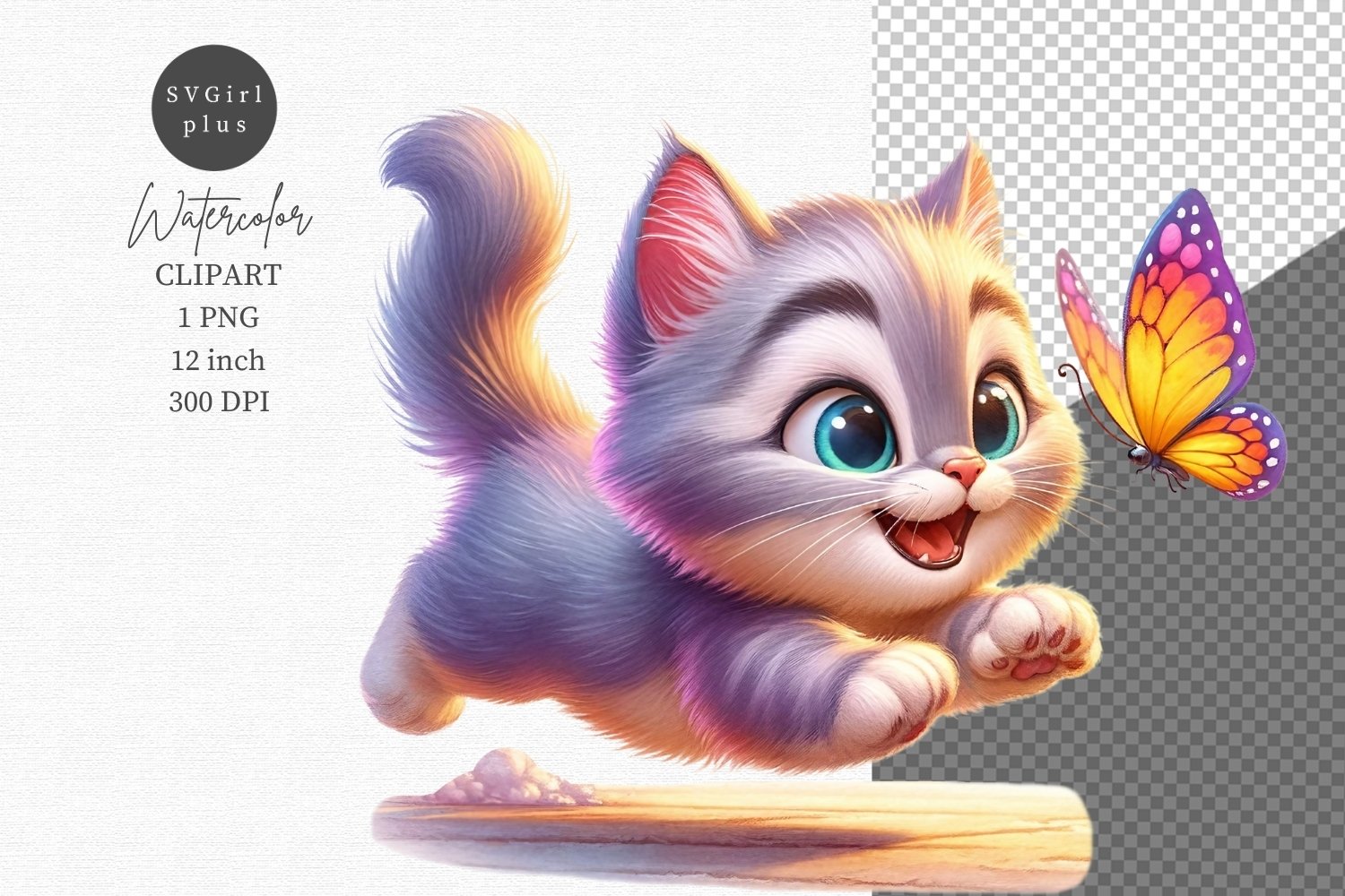 cat butterfly cliparts 2024