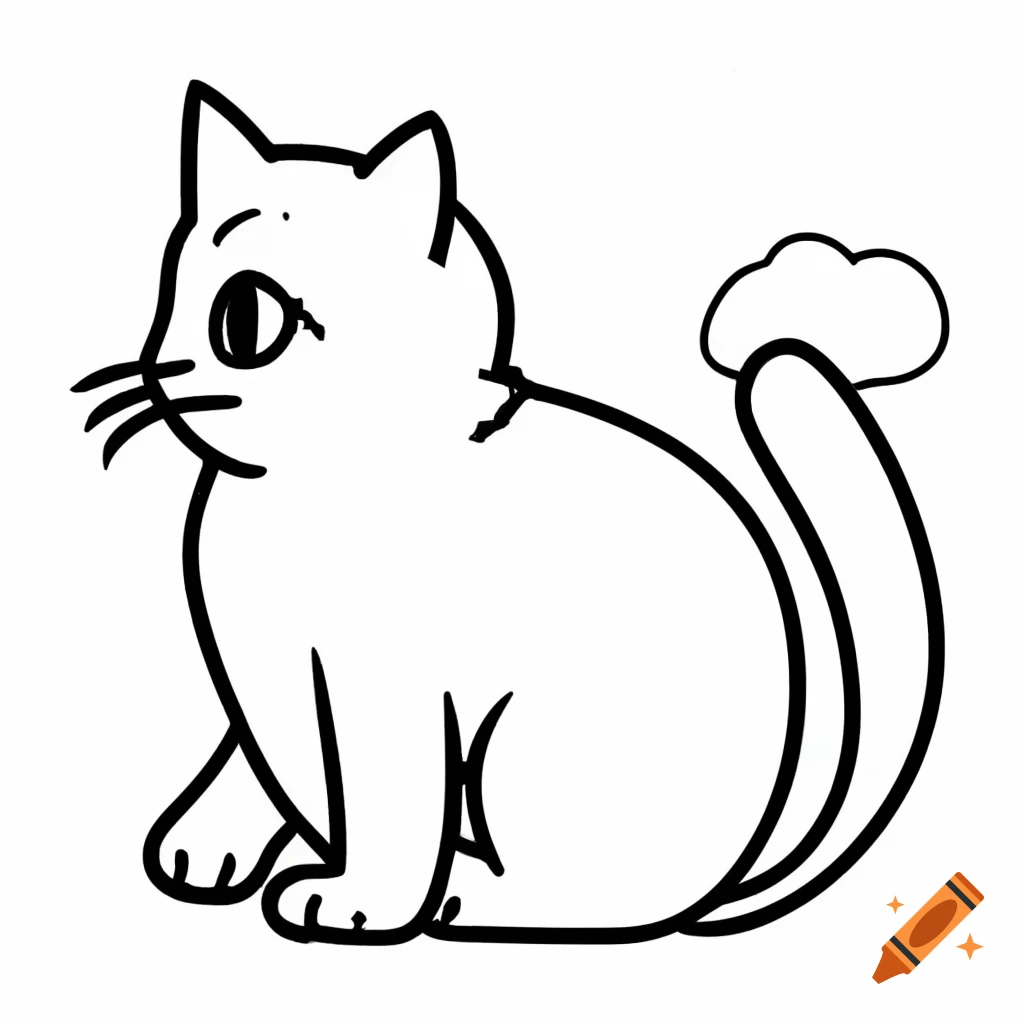 cat clipart black and white 2024