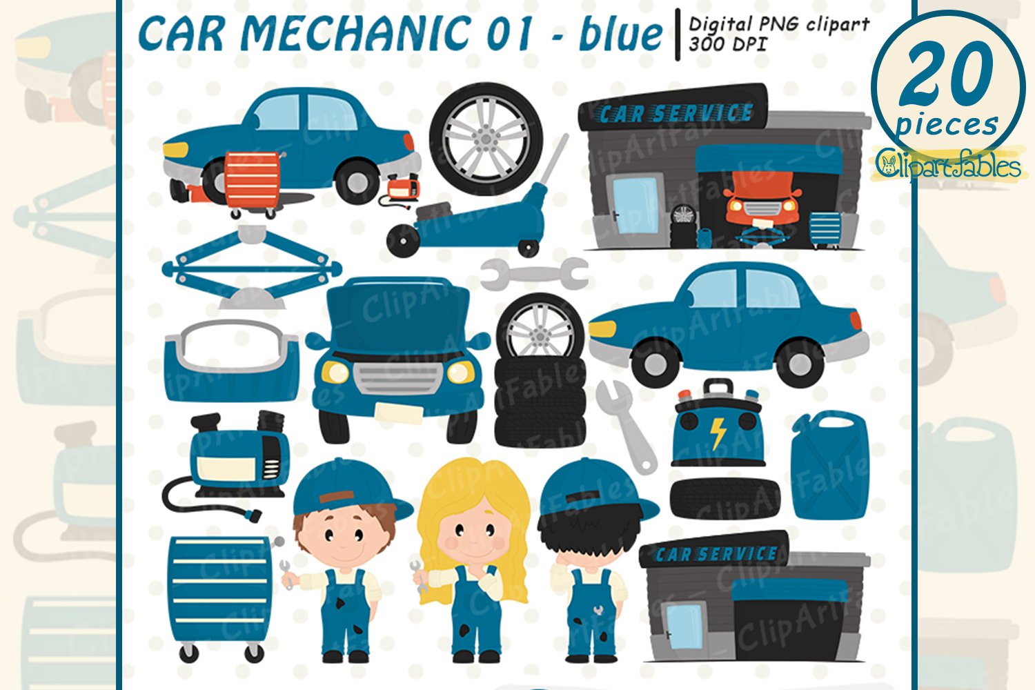 cat mechanic cliparts