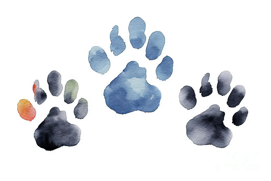 Dog Or Cat Paw Print Graphic Illustration Cute Animal Element Fo by N Akkash