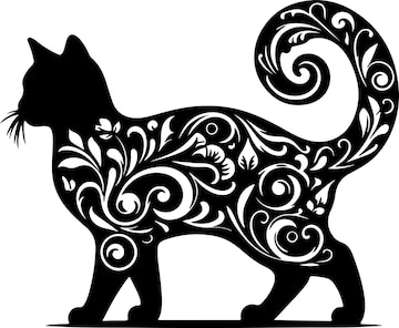 cat silhouette cliparts 2024