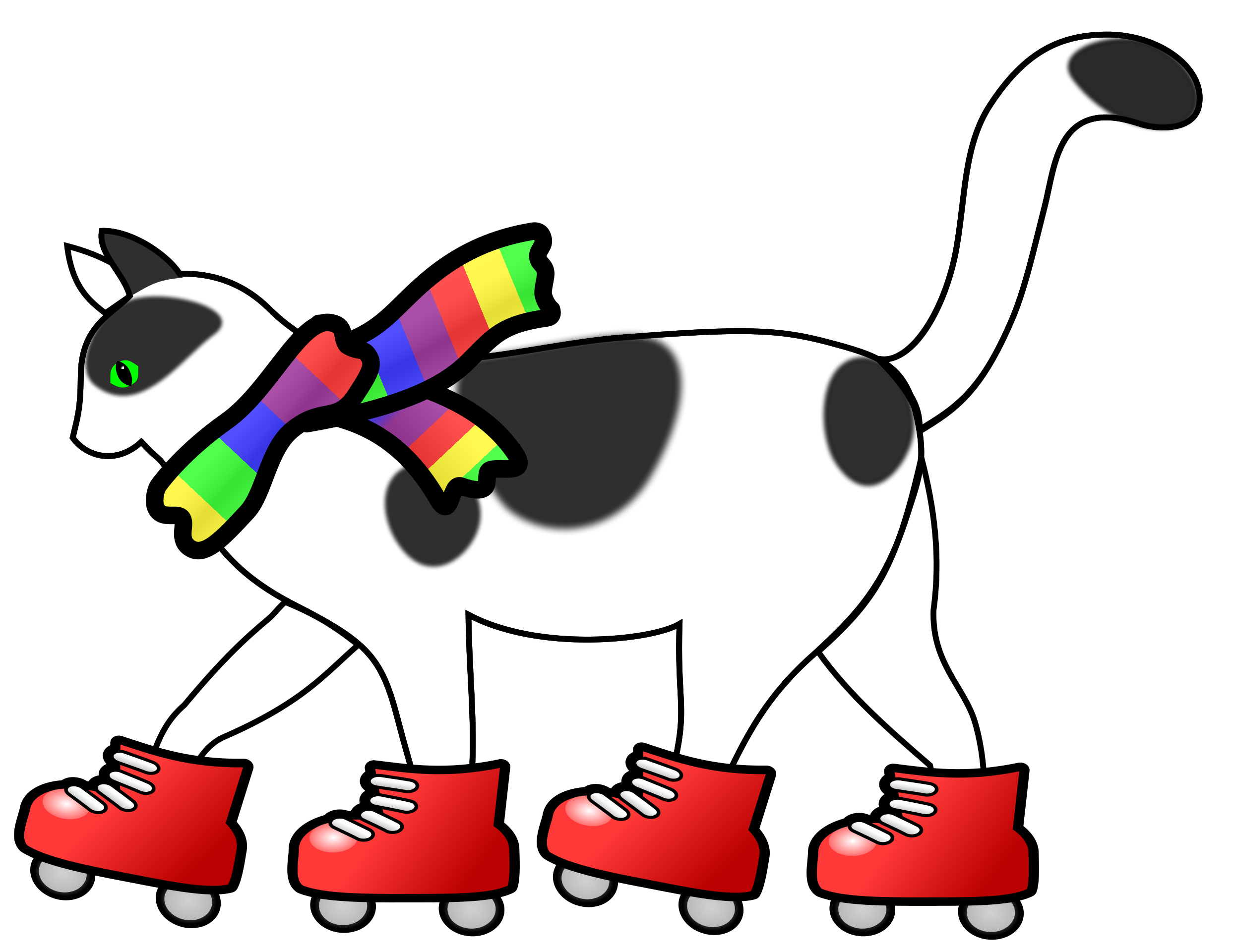 cat skating cliparts
