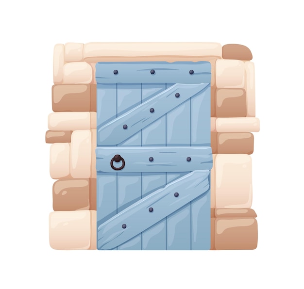 Premium Vector | Basement door. Wooden doorway to cellar, medieval ...