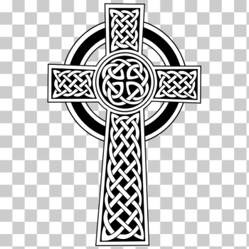 Free: SVG Vector clip art of black and white Celtic cross - nohat.cc