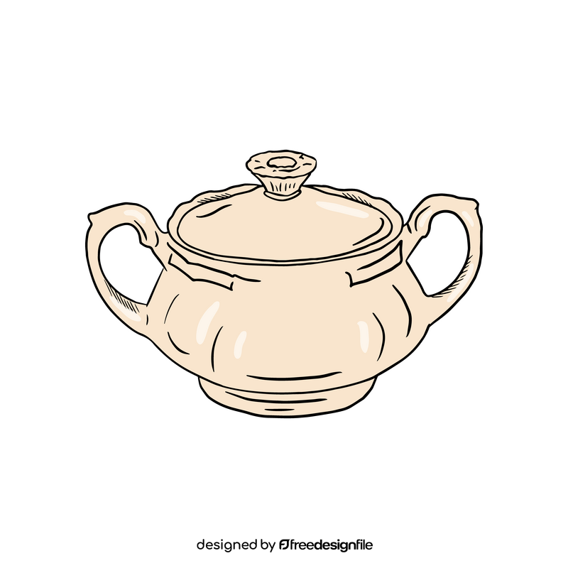 Pottery Sugar Bowl with Lid clipart free download