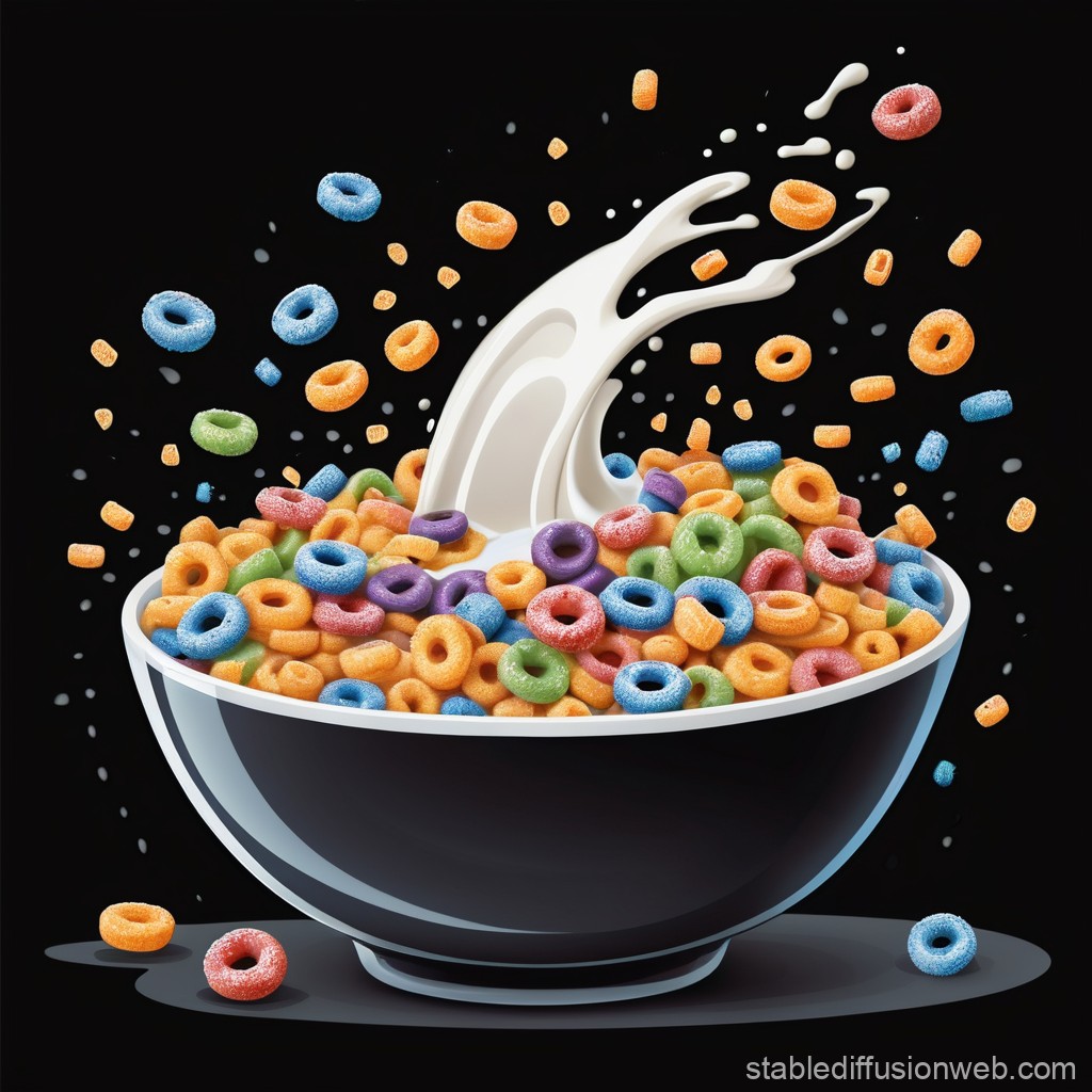 Colorful Cereal Bowl Illustration | Stable Diffusion Online