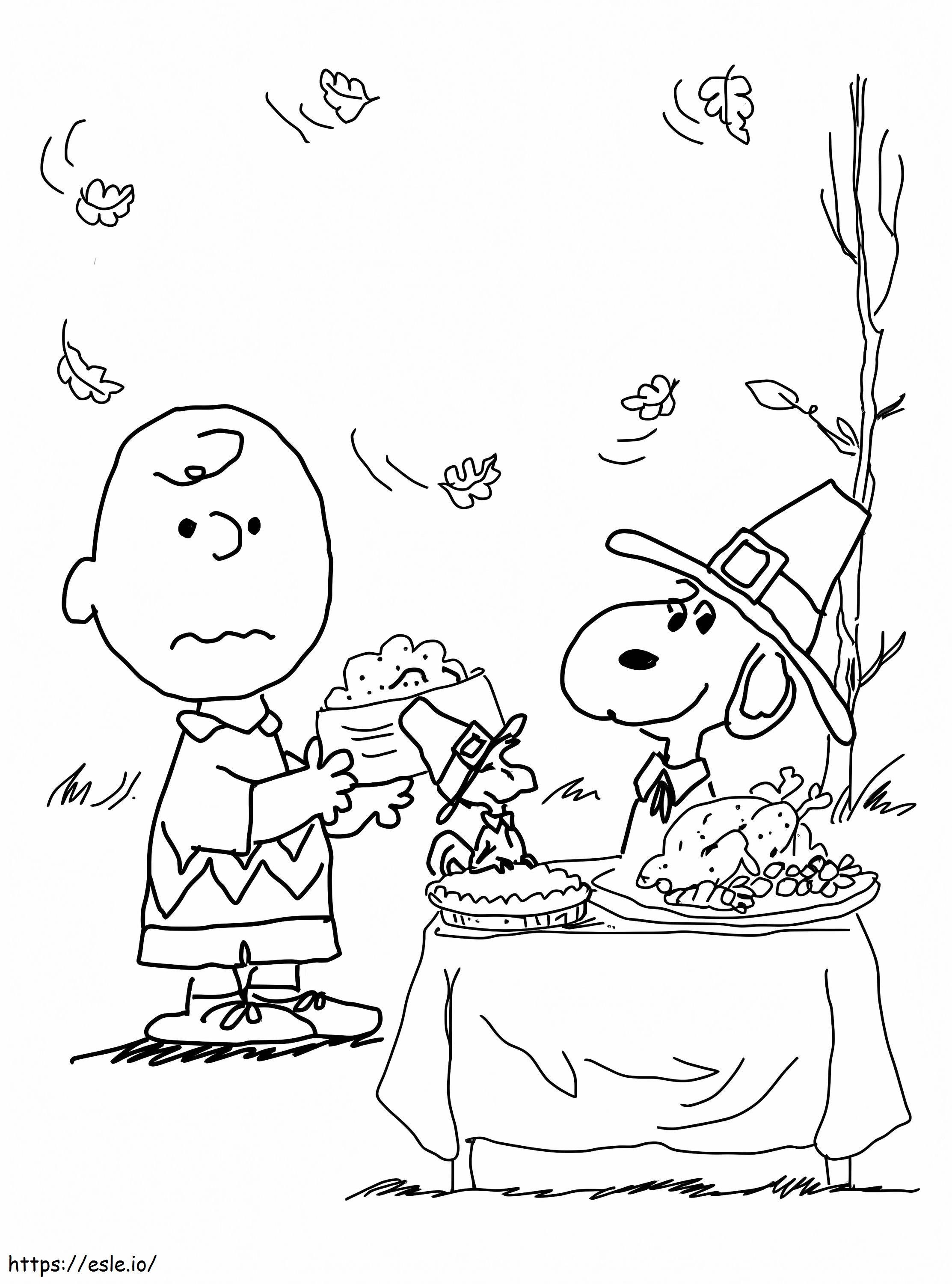 charlie brown coloring pages thanksgiving