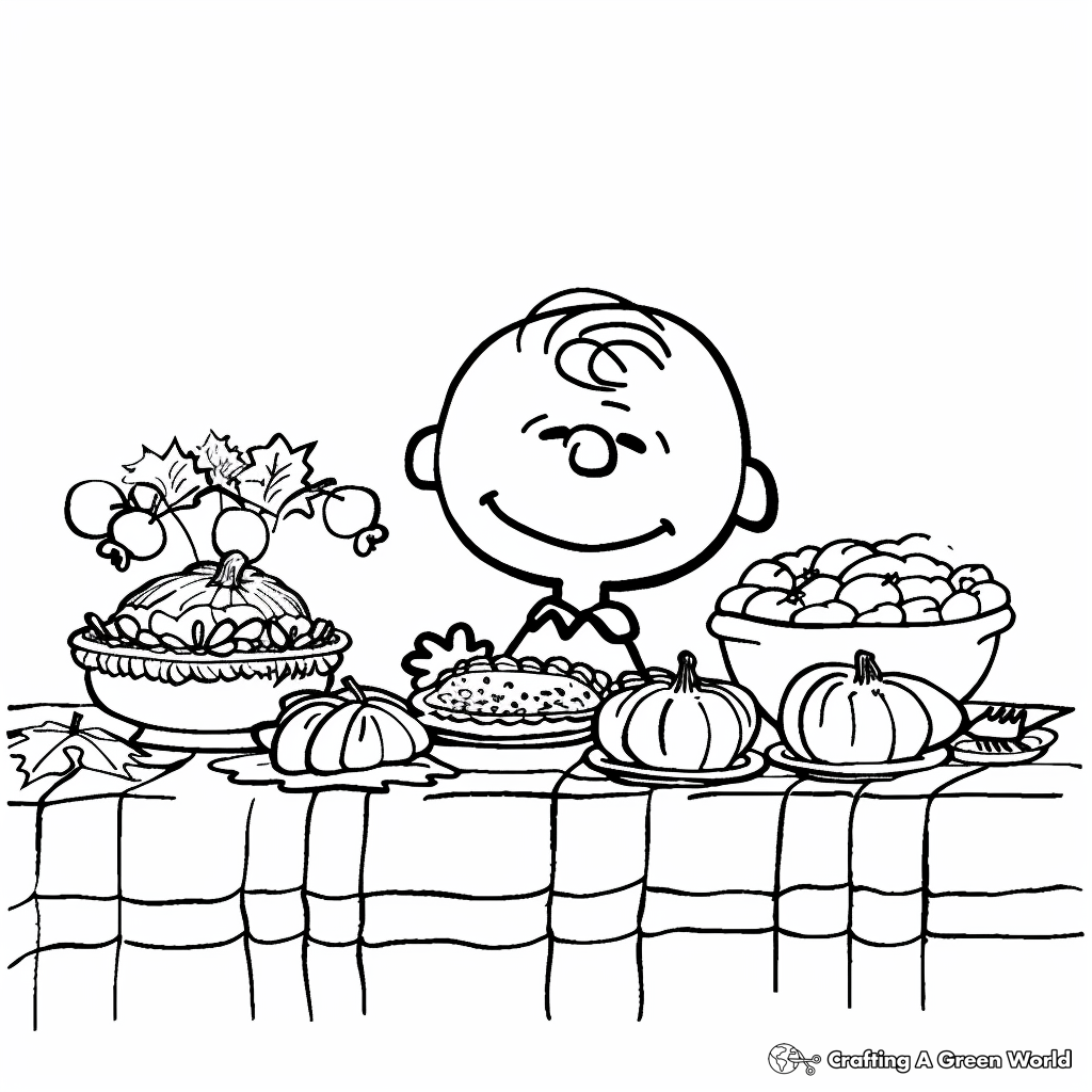 charlie brown thanksgiving coloring pages