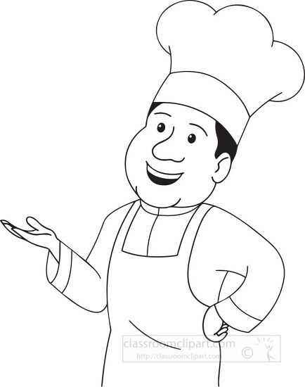 Occupations Outline Clipart-chef black outline clipart