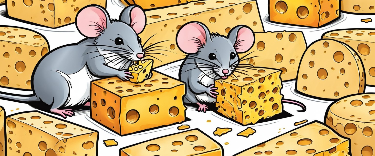 Mice Chewing on Cheese Block | Stable Diffusion Online