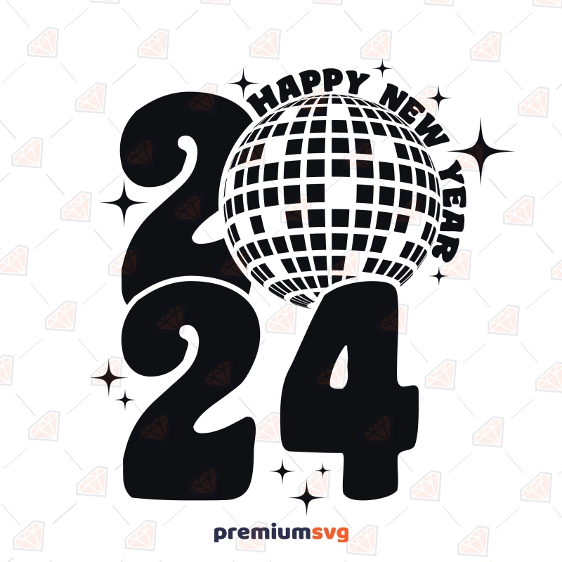 Happy New Year 2024 SVG, Trendy New Year SVG | PremiumSVG
