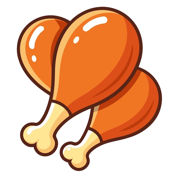 Chicken drumsticks clip art and vector design with a white ...