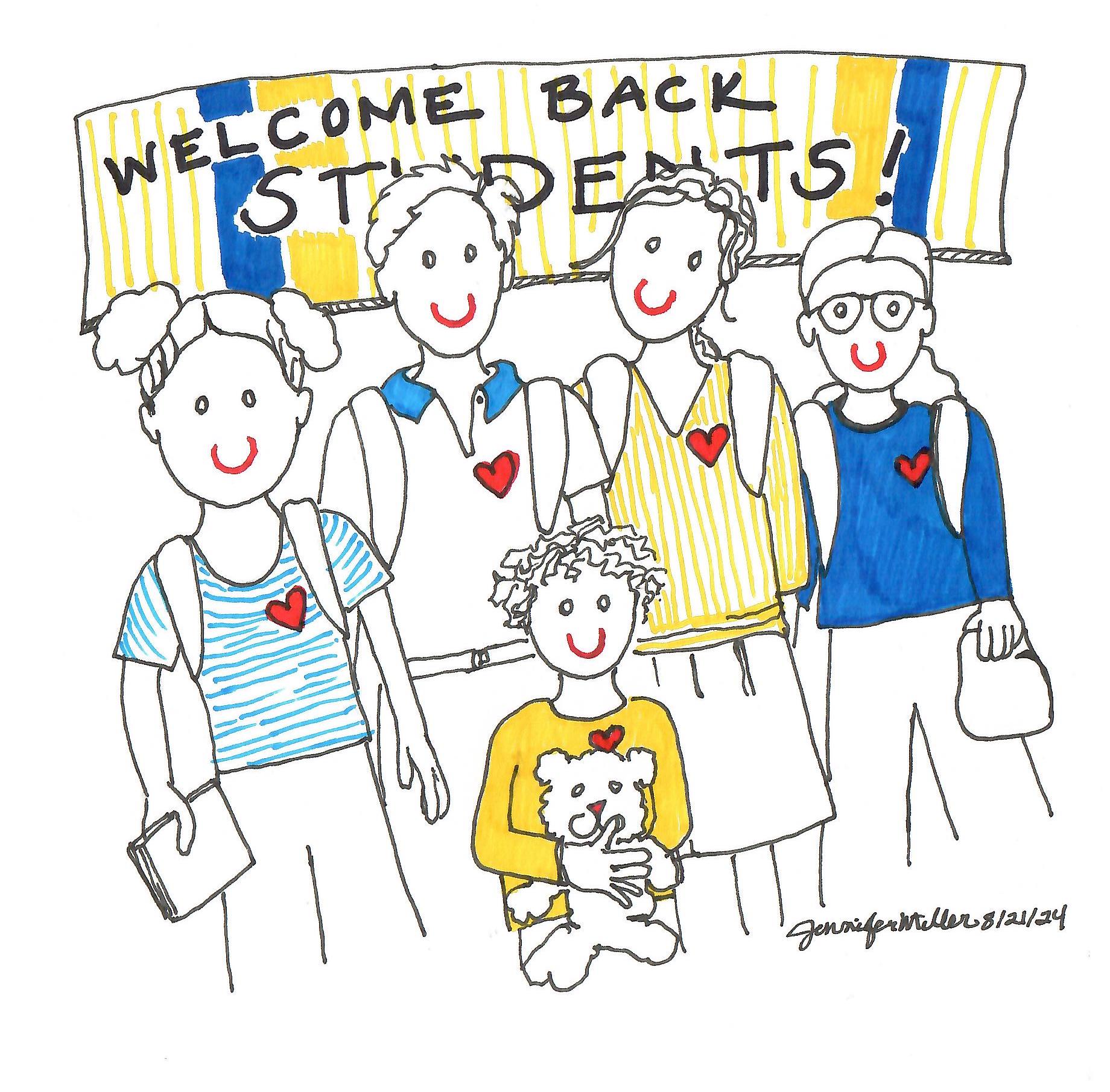 children going to school clipart 2024