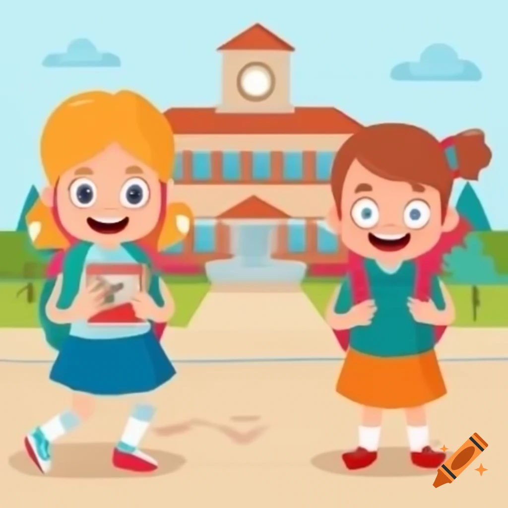 children going to school clipart 2024