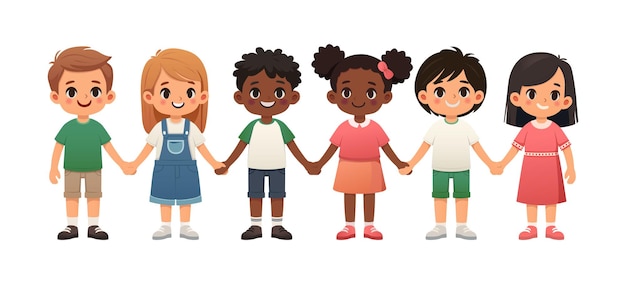 children holding hands clipart 2024
