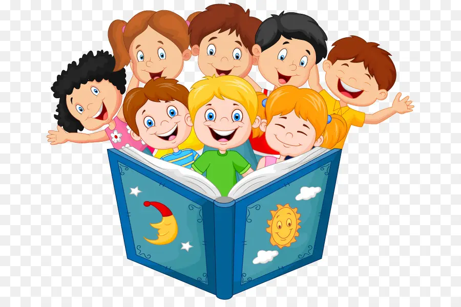 children reading books clipart