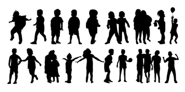 Children Silhouette Vectors &amp; Illustrations for Free Download ...