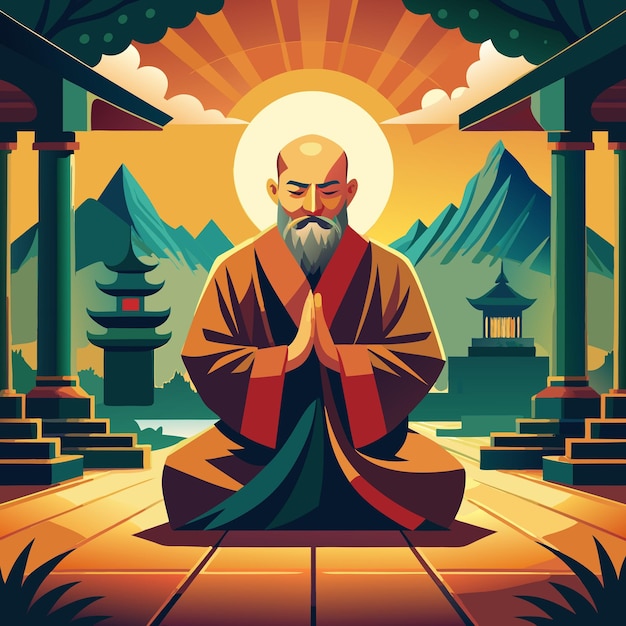 chinese meditation cliparts