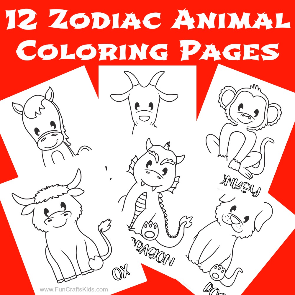 chinese new year animals coloring pages