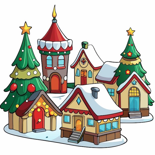 chirstmas village cliparts