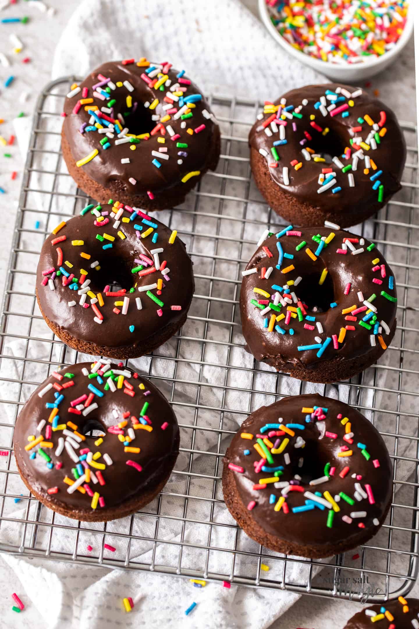 chocolate donut with sprinkles
