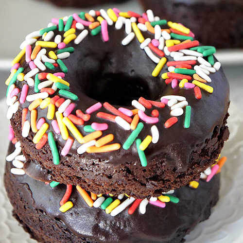 chocolate donut with sprinkles