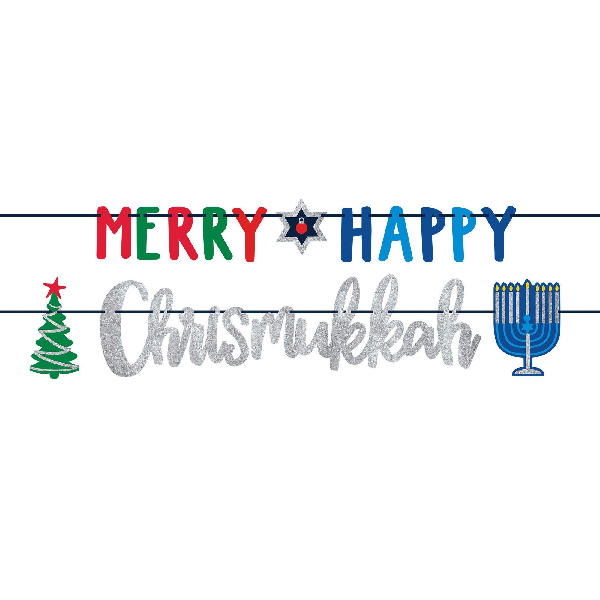 Amazon.com: Merry Happy Chrismukkah Banner Kit - 12 (Pack Of 2 ...