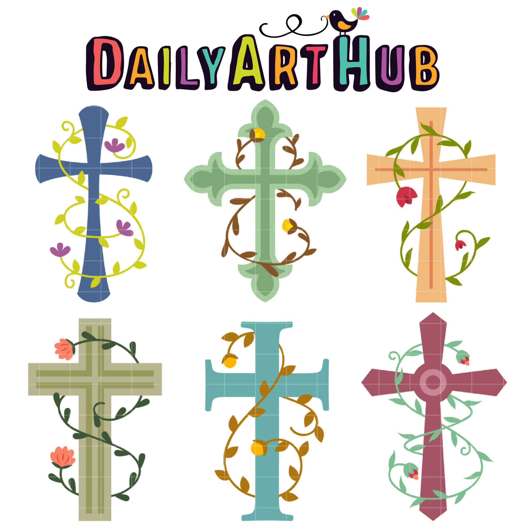 Crosses Clipart runjnning Christian Graphic by