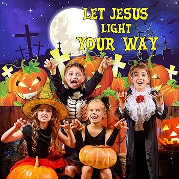 Amazon.com : WovWeave Halloween Christian Pumpkin Backdrop ...