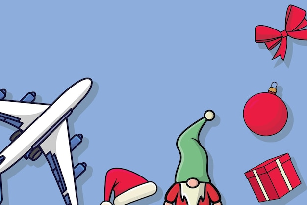 christmas airplane cliparts