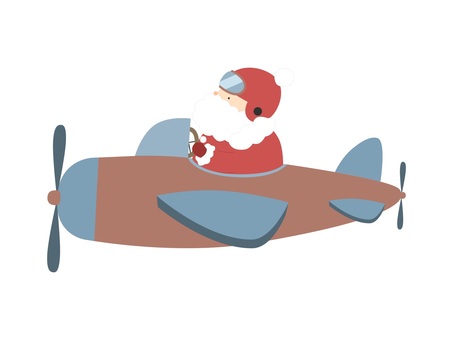 Free Vectors | santa claus on the plane