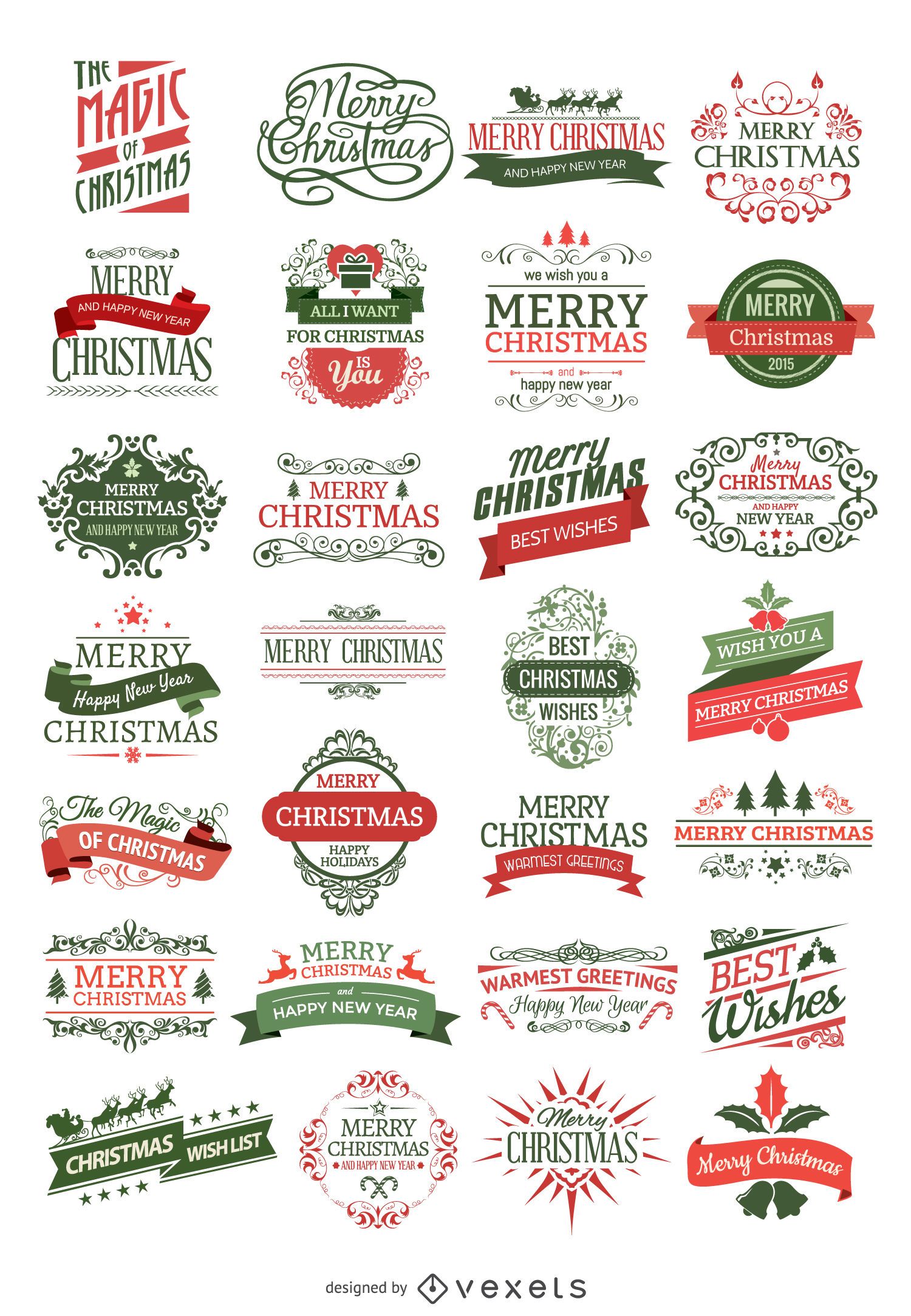Free Vector | Gradient christmas badges collection