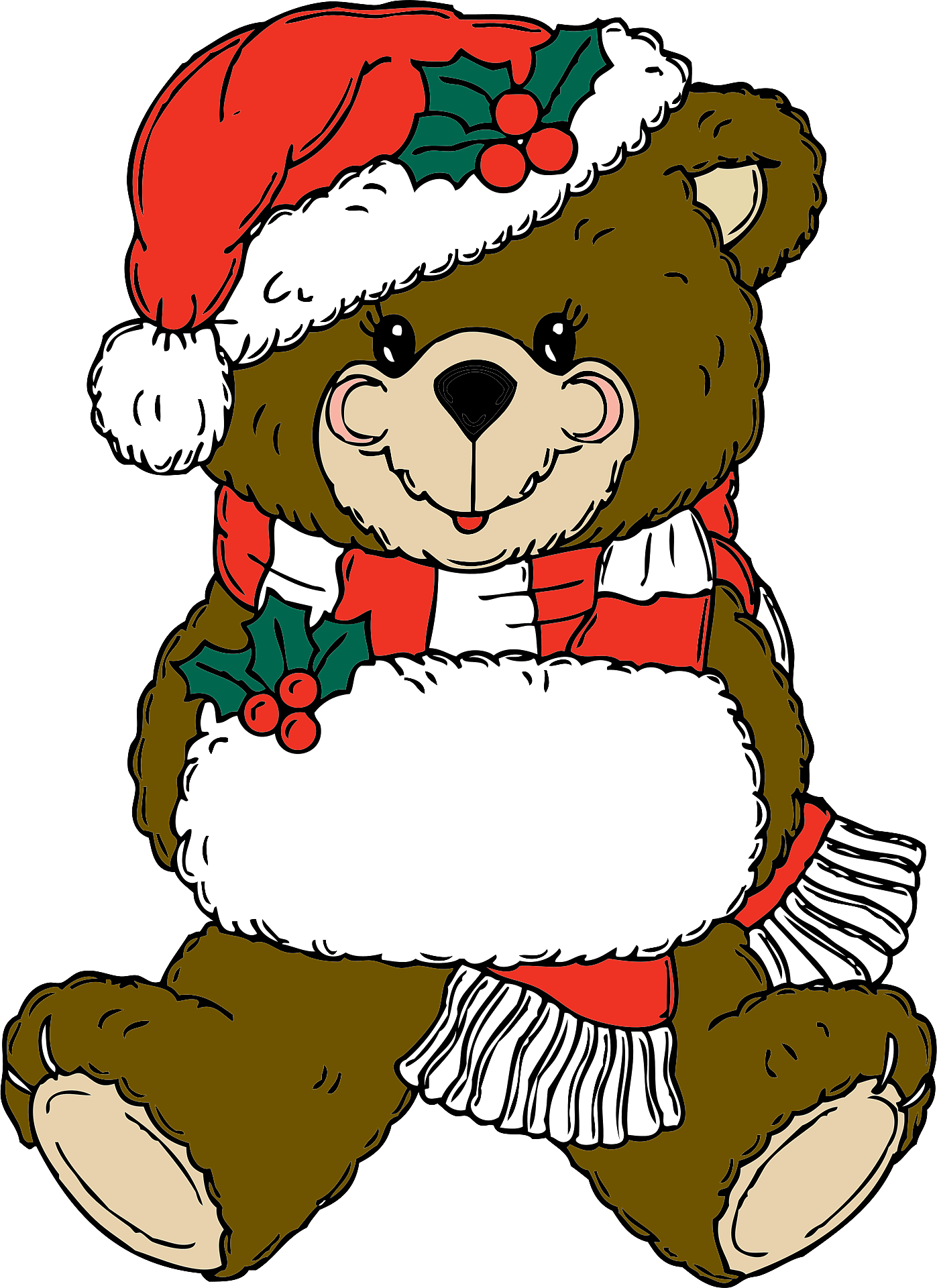 Christmas bear - Free vector clipart images on clipart library.com