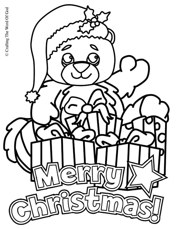 christmas bear coloring page