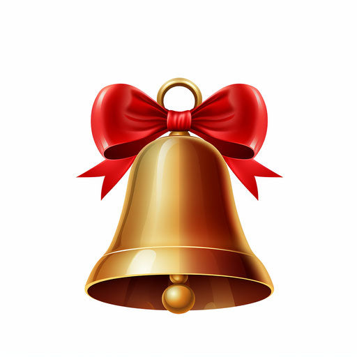 Christmas Bell Clipart in Minimalist Art Style Graphics: High-Res 4K &amp;  Vector