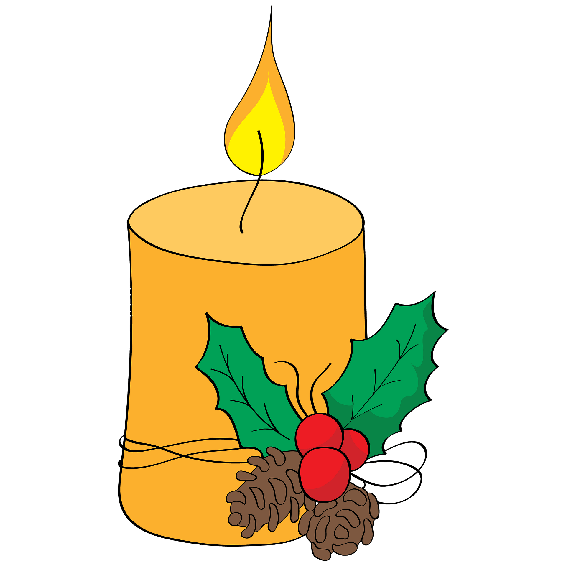 Christmas Candle - Free vector clipart images on clipart library.com
