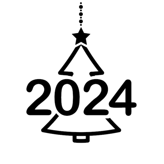 christmas clip art black and white 2024