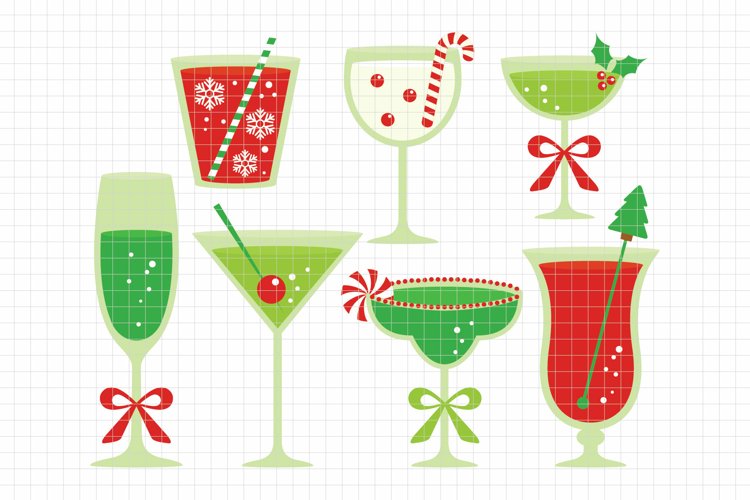 christmas cocktail cliparts