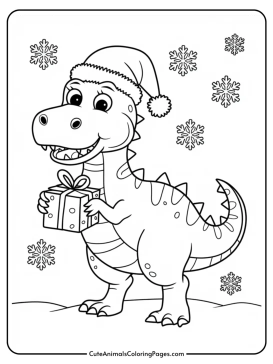 Dinosaur Christmas Coloring Pages (8 Free Printables) - Cute ...